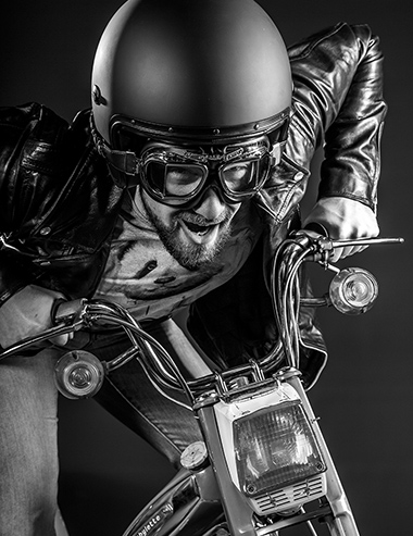 Charles' shooting in a photo studio